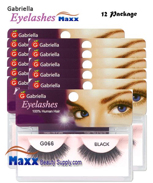 12 Package - Gabriella Eyelashes Strip 100% Human Hair - G066